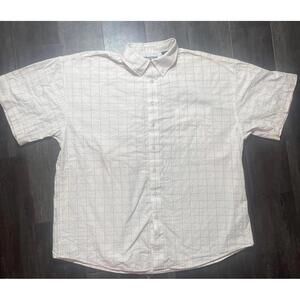 Panhandle Men’s XL Short Sleeve Button Down Shirt Cream Plaid